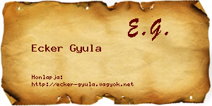 Ecker Gyula névjegykártya